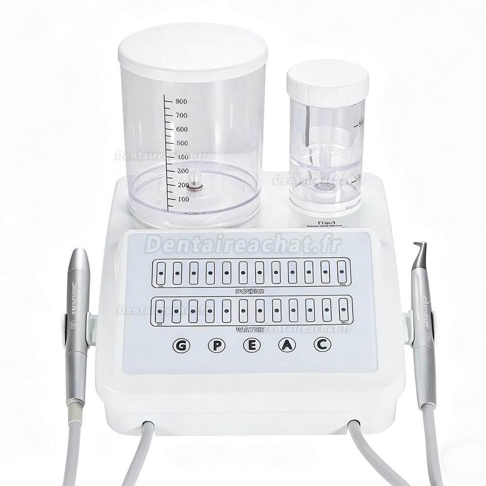 Syst&egrave;me dentaire PerioJet Pro 2 en 1 de d&eacute;tartrage &agrave; ultrasons et d&rsquo;a&eacute;ropolissage, modes G+P+E+A+C
